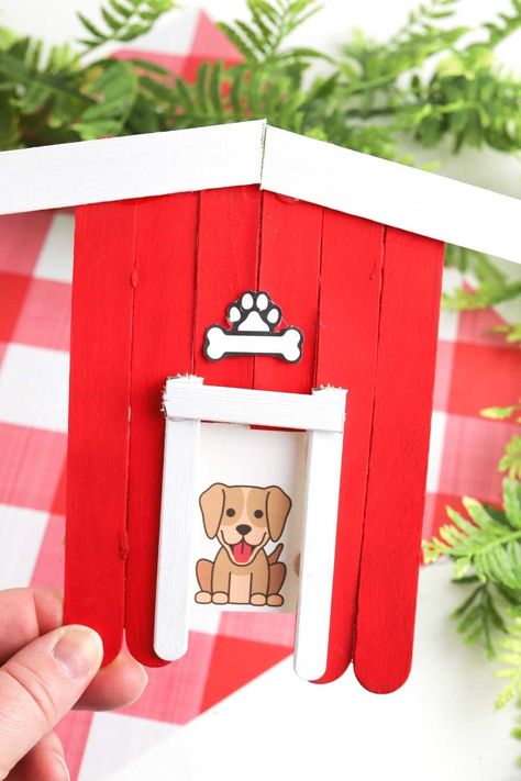 House Pet Crafts Preschool, Dog House Craft Preschool, Dog House Craft For Kids, Dog Preschool Activities, Puppy Crafts For Kids, Dog Arts And Crafts, Dog Crafts For Kids, Preschool Farm Crafts, Project For Preschool