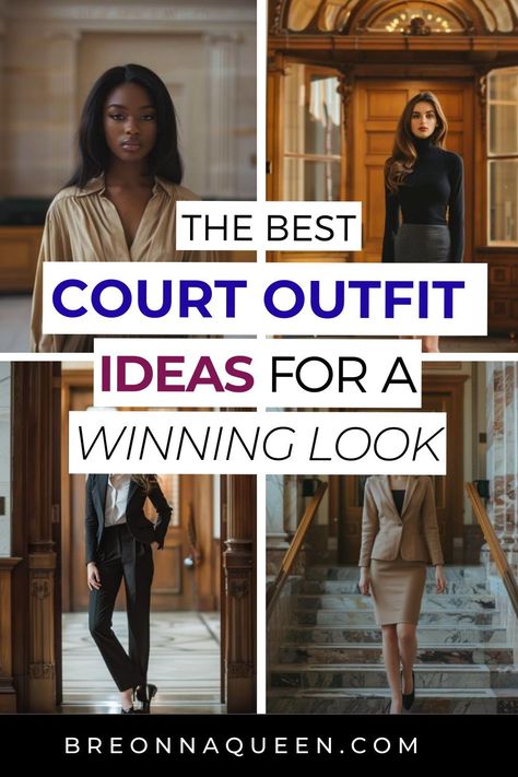 "Make a statement in the courtroom with our 12 carefully selected outfits that are as professional as they are stylish. #CourtroomDressCode #ImpressiveAttire #FashionForwardLaw"  what to wear to court, court outfit ideas, court attire, course outfit ideas attire, court outfits for women Outfits To Wear To Court Business Attire, Attorney Court Outfit, Stylish Court Outfits, Court Dress Code Women, Fall Court Outfits, Court Day Outfit, Outfit To Wear To Court, Trial Outfits Women, Court House Outfits Women