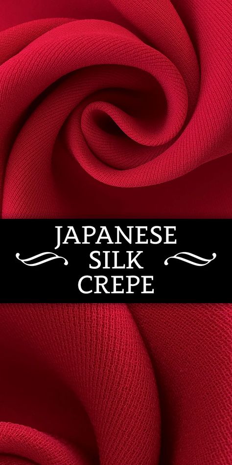 Japanese Six-Ply Silk Crepe in Bright Red (Made in Japan - 100% Silk) Shades Of Red Color, Clothing Fabric Patterns, Vintage Millinery Flowers, Fabric Factory, Tissue Types, Fabric Board, Bows Diy Ribbon, Crepe Material, Vintage Millinery