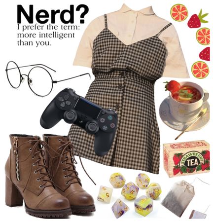 Book Worm Outfit Aesthetic, Nerdcore Outfit, Nerdy Outfits Aesthetic, Geek Chic Aesthetic, Geek Aesthetic Outfit, Nerdy Girl Outfits, Gamer Girl Outfit, Geek Chic Outfits, Cute Nerd