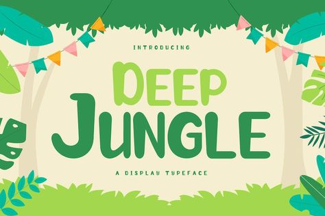 Deep Jungle is a beautiful display font for a variety of designs. Deep Jungle can be used for products such as handcraft, product packaging, quotes, product design, craftsmen, lanels, photography, watermarks, logos & branding. Everything can be accessed using software that supports Opentype, such as Adobe Indesign, Adobe CS IIustrator, Adobe Photoshop CC, and Corel […] The post Deep Jungle Font appeared first on FreeFontDL. Jungle Typography, Jungle Font, Packaging Quotes, Boy Fonts, Indesign Adobe, Deep Jungle, Decorative Fonts, Jungle Illustration, Photoshop Cc