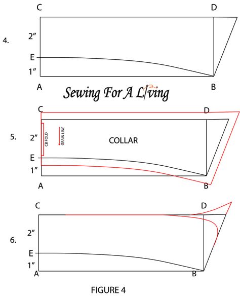 Collar Stand Pattern, How To Sew A Stand Up Collar, How To Draft A Collar Pattern, Shirt Collar With Stand, Sew Collar On Shirt, How To Sew Collar Pattern, How To Draft A Shirt, Standing Collar Pattern, How To Make A Collar