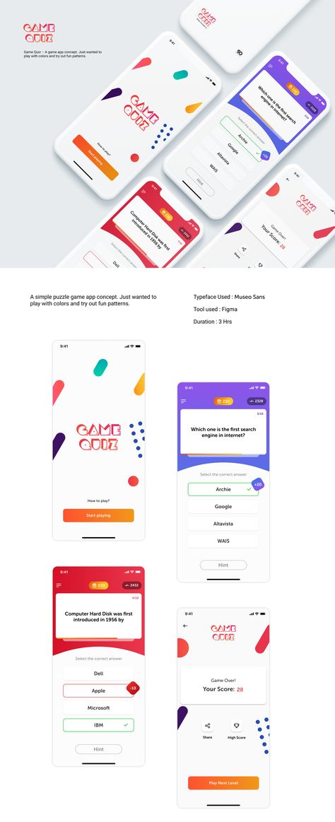 Webpage Design Layout, Puzzle Game App, Trivia App, App Design Layout, Quiz Design, Choices Game, App Concept, Mobile App Design Inspiration, Game Ui Design