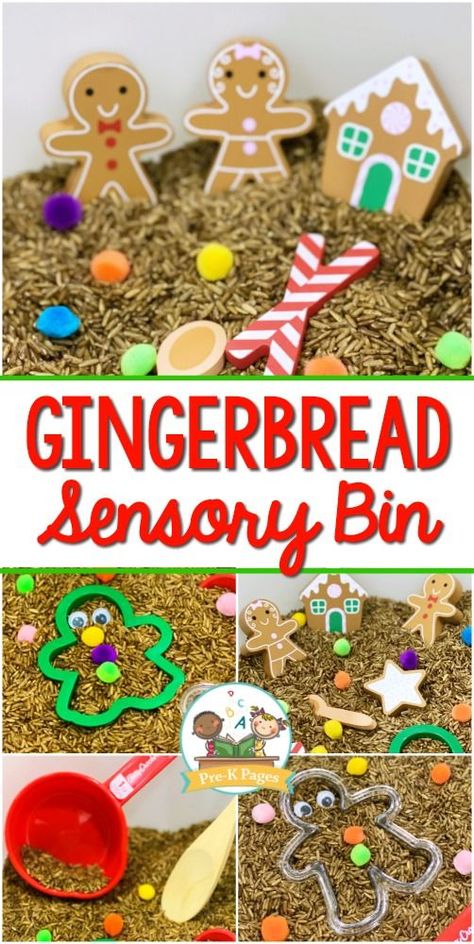 Jun 10, 2020 - A fun gingerbread sensory bin your little learners will love! Perfect for a gingerbread man theme or holiday unit in your preschool or pre-k classroom. Culinary Activities For Preschoolers, Gingerbread Prek Activities, The Gingerbread Man Activities Preschool, Gingerbread Sensory Bin, Gingerbread Sensory, Gingerbread Activities Preschool, Prek Gingerbread, Gingerbread Man Preschool, Preschool Gingerbread