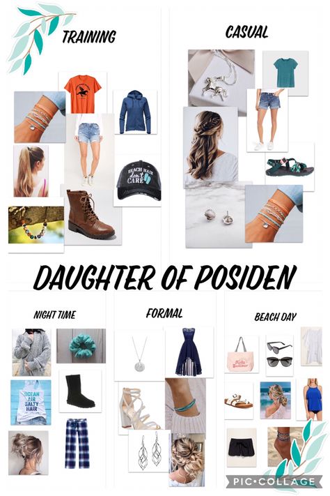 Posiden Daughter, Percy Jackson Clothes Inspired Outfits, Daughter Of Poseidon Outfit, Daughter Of Poseidon Aesthetic, Pjo Outfits, Demigod Outfits, Cabin Outfit, Percy Jackson Cabins, Percy Jackson Outfits