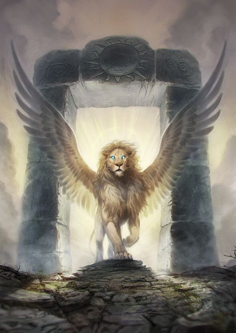 Lion With Wings, Lion King Pictures, Lion Artwork, Mythical Creatures Fantasy, Mystical Animals, Lion Wallpaper, Characters Inspiration Drawing, Greek Mythology Art, Abstract Iphone Wallpaper