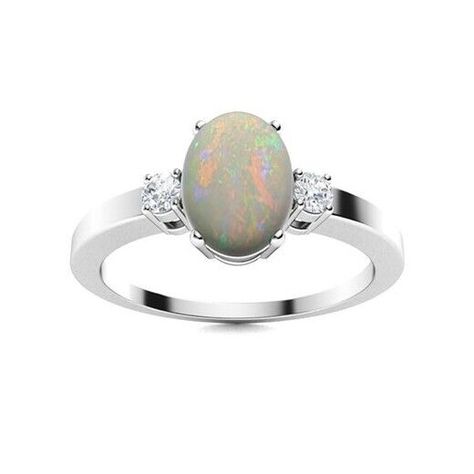 Ethiopian Opal Ring, Three Stone Rings, Opal Gemstone, Three Stone, Opal Rings, Ethiopian Opal, Stone Rings, 925 Silver, Opal