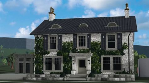 Cottage Core Bloxburg House, Bloxburg Cottage, Winter House Exterior, Castle House Design, Colonial House Exteriors, Parisian House, Two Story House Design, House Decorating Ideas Apartments, Diy House Plans