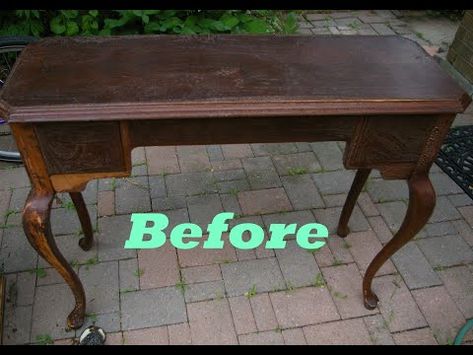 Want to see how this console table looks after getting a makeover. Head over to this video to see the before and after of this vintage console table. Upcycled Entry Table, Upcycled Hall Table, Console Table Makeover Before After, Refurbished Console Table, Hall Console Table Ideas, Diy Small Desk, Antique Desk Makeover, Console Table Makeover, Refurbished Desk