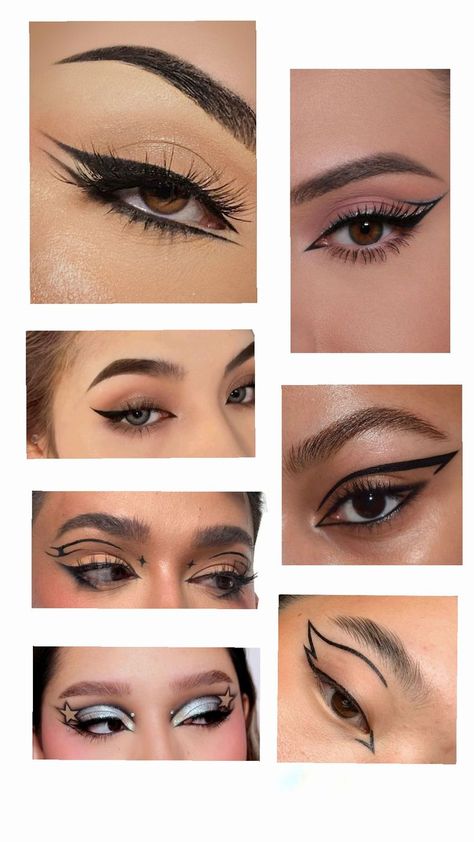 eyeliner girls fashion style makeup cute eyeliner butterfly black eyes simple eyeliner look cute line Black Eyeliner Designs, Eyeliner Butterfly, Cool Eyeliner Designs, Doll Eyeliner, Cool Eyeliner, Cute Eyeliner, Eyeliner Designs, Makeup Cute, Simple Eyeliner