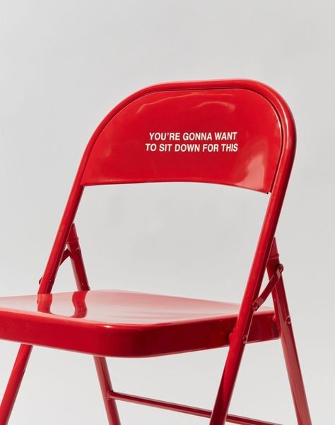 Hard Conversations, Metal Folding Chairs, Desain Editorial, Branding Photoshoot, Branding Inspiration, Folding Chair, Social Media Design, Design Inspo, Chair Design