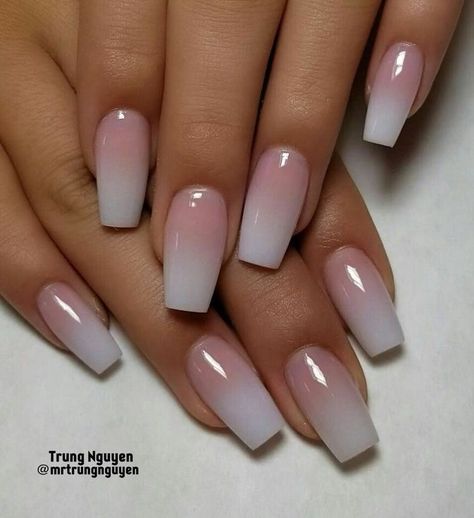 Acrylic Nails Full Set, Nails Full Set, Full Set Acrylic, Coffin Nails Ombre, Unghie Sfumate, French Ombre, Nails Classy, Nails Pretty, Simple Acrylic