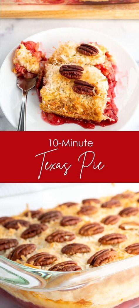 10-Min Texas Pie Recipe - Yummy and fully Texas Pie Dump Cake, Cowboy Dessert Pie, Flat Apple Pie, Texas Trash Pie Recipe, Texas Pie, Best Coconut Cream Pie, Peach Pie Recipes, Butter Pecan Cake, Deserts Easy