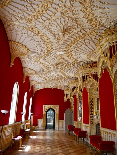 Saloon Strawberry Hill House High Gothic Architecture, Ribbed Vault Gothic Architecture, Gothic Structure Architecture, Strawberry Mansion, Strawberry Hill House London, Strawberry Hill House, Horace Walpole, Northern Ireland Travel, Houghton Hall