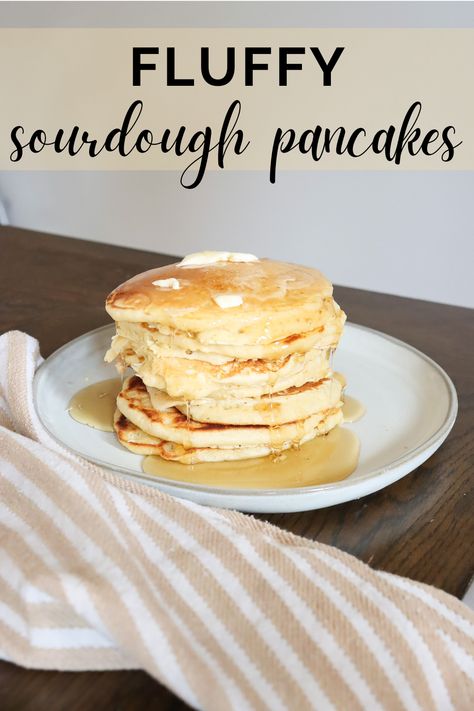 Delicious and easy to make sourdough pancakes. Such a great way to use up some sourdough starter or discard! Sourdough Discard Pancakes, Discard Pancakes, Sourdough Breakfast, Breadsticks Easy, Sourdough Pancakes Recipe, Sourdough French Toast, Easy Sourdough Bread Recipe, French Toast Casserole Easy, Discard Recipe