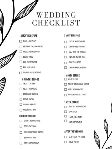 Digital and Printable Wedding Check List - Etsy List Of Events For Wedding, List Of Wedding Needs, Wedding To Do List Checklist, Wedding Task List, Invitation Writing, Bridal Maids, Wedding Ceremony Songs, Wedding Planning List, Ceremony Songs