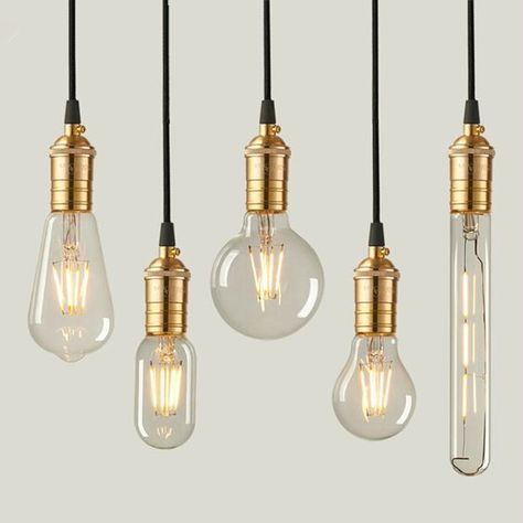 Vintage filament bulb inspo, check out our website for our collection. Restaurant Lighting Design, Light Bulb Chandelier, Filament Bulb Lighting, Bulbs Indoor, Edison Bulbs, Vintage Bulbs, Ceiling Light Design, Deco Luminaire, Home Vintage