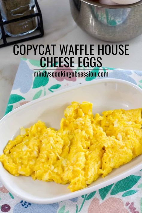 Perfect Copycat Waffle House Cheese Eggs are so easy and delicious and only take about 5 minutes to make. Waffle House Recipe, Eggs And Waffles, Waffle House Recipe Copycat, Cheese Eggs Scrambled, Cheese Egg Waffle, Recipes With Eggo Waffles, Waffle House Waffle Recipe, Waffle House Omelet Recipe, Eggo Waffle Recipe