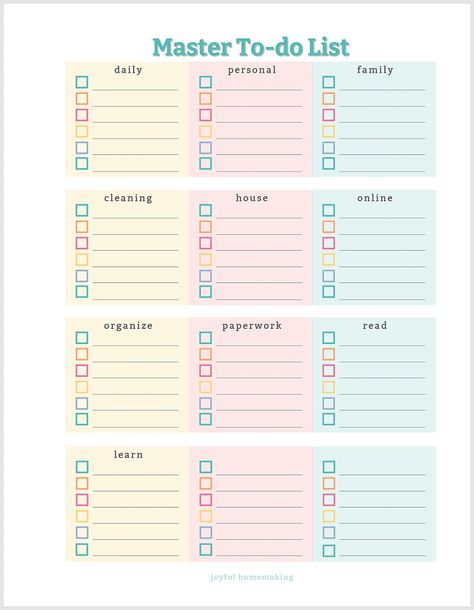 Organisation, Master To Do List Printable, Master To Do List Template, Add To Do List, Monthly To Do List Ideas, Personal To Do List, Universe Journal, To Do List Organization, Master To Do List