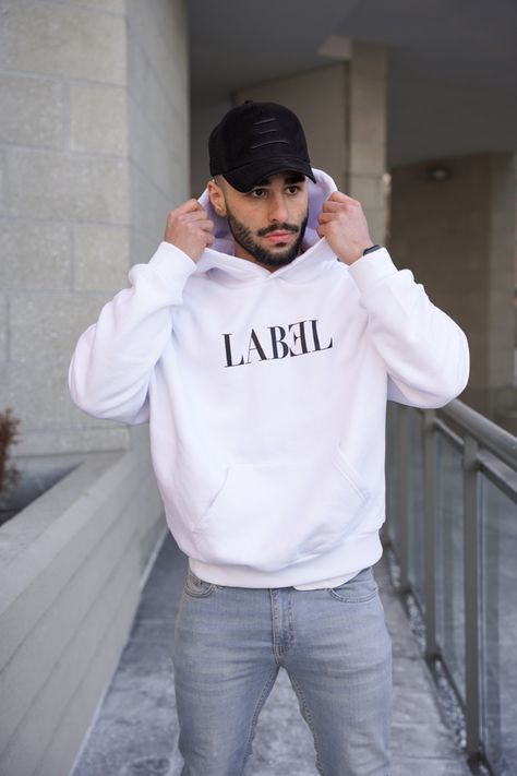 Mens White Hoodie Outfit, Poses In Hoodies Men, Hoodie Shoot Ideas, White Hoodie Outfit Men, Hoodie Style Men, Hoodie Poses, Hoddies Outfits Men, Mens Pose, Men In Hoodies