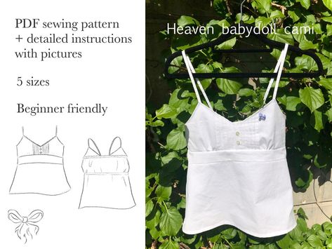 Patchwork, Tela, Textiles Studio, Tank Top Sewing Pattern, Babydoll Cami, Upcycle Clothes Diy, Cute Sewing Projects, Diy Clothes Design, Fashion School