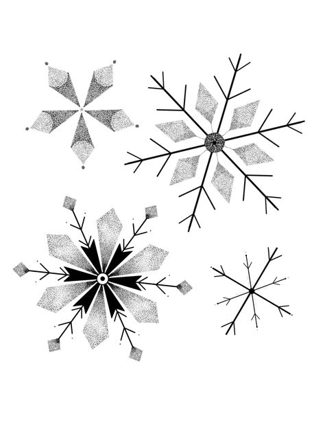 Snowflake Tattoo Back Of Neck, Christmas Tattoo Drawings, Snowflake Tattoo Stencil, Snow Tattoo Design, Snow Flakes Tattoo Design, Snowflake Pencil Drawing, Snow Flakes Drawing Easy, Geometric Snowflake Tattoo, Snow Tattoo Snowflakes