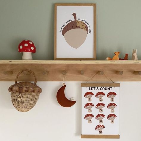 Kids Decor • Nursery Prints on Instagram: "Woodland prints 🍄🍂🍁 . . #woodlandnursery #nurseryprints #nurserywallart #kidsprints #kidswallart #kidsposters #mumsinbusiness #mumssupportingmums #mumsofinstagramuk #mumsofinsta #kidsroomdecor #woodlandtheme #kidsroomstyling #playroomprints #woodlanddecor #playroominspo #kidsroominspo #kidsroomideas #scandikidsroom #scandikidsprints #woodlandthemenursery #mumlife #mumsuk #homeinspo #kidsroominspo #forestnursery #playroomstyling #newprints #woodlandpr Mushroom Garden Nursery, Mushroom Kids Room, Woodland Mushroom Nursery, Mushroom Forest Nursery, Mushroom Nursery Theme, Toadstool Nursery, Mushroom Nursery Decor, Mushroom Themed Nursery, Mushroom Baby Nursery