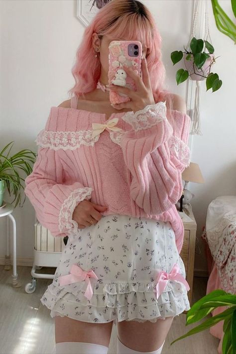 Kawaii Outfits Winter, Romwe Outfit Ideas, Outfit Ideas Coquette, Romwe Outfit, Cute Pastel Outfits, Plus Size Kawaii, Kawaii Outfit Ideas, Pastel Outfit, Girls Fall Outfits