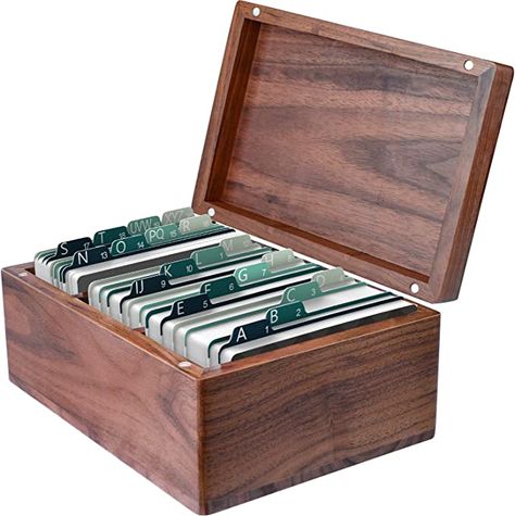 Amazon.com : MaxGear Business Card Holder 2.2 x 3.5 inches Index Cards Organizer Wood Cards Box Business Cards File Storage Index Card Organizers, 3 Divider Boards for 300 Cards, A-Z Guides, 6.3 x 4.5 x 3 inches : Office Products Deck Organization, Index Card Holders, Wood Business Card Holder, Business Card Stand, Wood Business Cards, Business Card Organizer, Leather Business Card Holder, Index Card, Wood Card