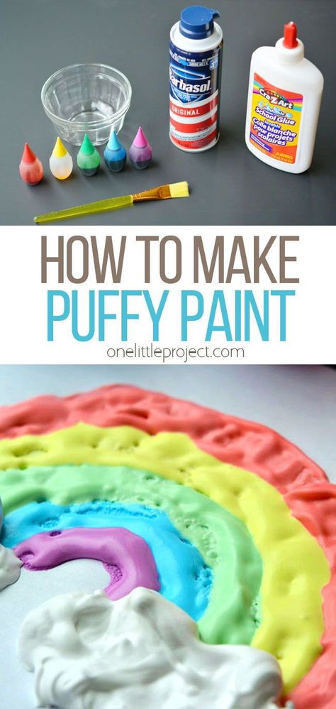 Classroom Crafts, Puffy Paint Crafts, Paint For Kids, Paint Recipe, Toddler Arts And Crafts, Preschool Arts And Crafts, Puffy Paint, Daycare Crafts, Afterschool Activities