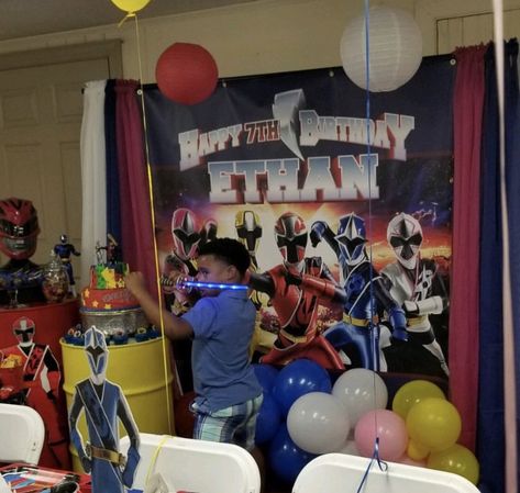 Power Rangers Ninja Steel Birthday Party Backdrop Power Rangers Ninja Steel Birthday, Power Rangers Ninja Steel, Power Rangers Ninja, Birthday Party Backdrop, Party Backdrop, Custom Backdrop, Custom Banners, Backdrops For Parties, Power Rangers