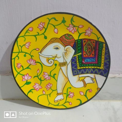 Elephant Pichwai Painting, Pichwai Elephant, Exam Tension, Cow Images, Painted Mirror Art, Lotus Flower Art, Color Drawing Art, Dance Paintings, Lotus Art