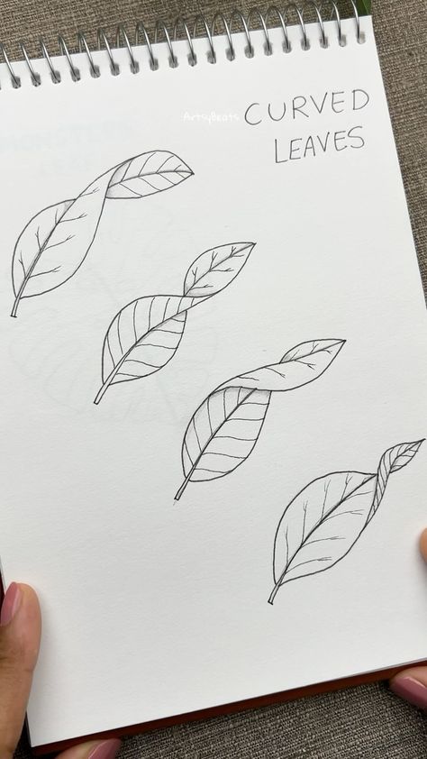 Flower Doodles | Mandala | Zen art✨ | Leaves in different perspectives 🍃 🚀 Step-by-step guide to draw curved leaves is available for download at my online store and Etsy shop… | Instagram How To Draw Swirls, Pathos Plant Drawing, How To Draw Sketches Step By Step, How To Draw Doodles Step By Step Zen Tangles, How To Draw A Rock, Simple Flower Design Drawing, Cool Simple Art, How To Draw Doodles, How To Draw Leaves