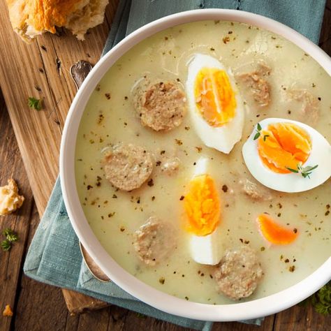 Polish Soup, Sauerkraut Soup, Bread Soup, Polish Food, Polish Recipes, European Food, Easter Recipes, Food App, Rye