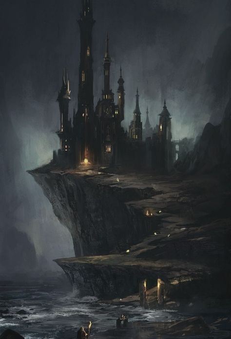 shadowfell Concept Art Landscape, Dark Castle, Concept Art World, رعب نفسي, Art Watch, 다크 판타지, Fantasy Castle, Fantasy City, Fantasy Setting