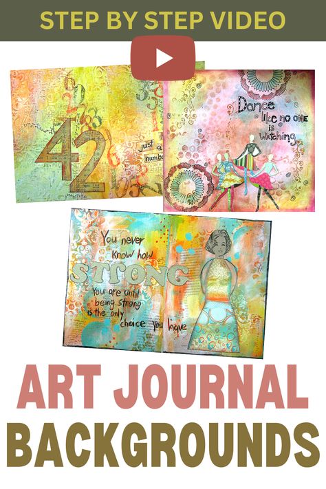 Art Journal Backgrounds Techniques, Art Journaling For Beginners, Paper Texture Background Watercolors, Journaling Tutorial, Magic Journal, Step By Step Art, Making Journals, Journaling Techniques, Illustrated Journal