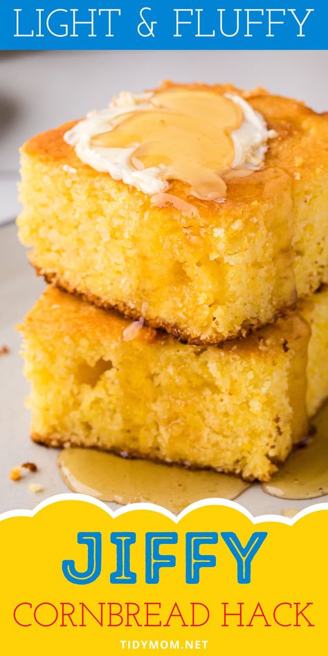 Jiffy Sweet Cornbread Recipe, Elevated Jiffy Cornbread, Upgrade Jiffy Cornbread, Jiff Cornbread Recipes, Make Jiffy Cornbread Better, Jiffy Honey Cornbread Recipes, Jiffy Honey Butter Cornbread, Fancy Jiffy Cornbread, Cornbread Moist