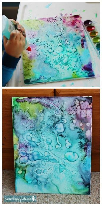 Ways to make abstract art on any surface includes easy ideas like marbling, nail polish, ice tie-dye, swirling and more to create artistic masterpieces. Elementary Art, Abstract Art Projects, Glue Art, Canvas Art Projects, Abstract Art Diy, Soyut Sanat Tabloları, Cool Art Projects, Kraken, Art Activities