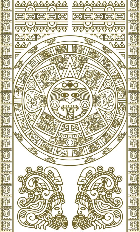 free vector Mayan patterns 02 vector graphic available for free download at 4vector.com. Check out our collection of more than 180k free vector graphics for your designs. #design #freebies #vector Maya Pattern, Maya Design, Aztec Artwork, Aztec Symbols, Mayan Tattoos, Aztec Tattoo Designs, Maya Art, Aztec Culture, Mayan Art