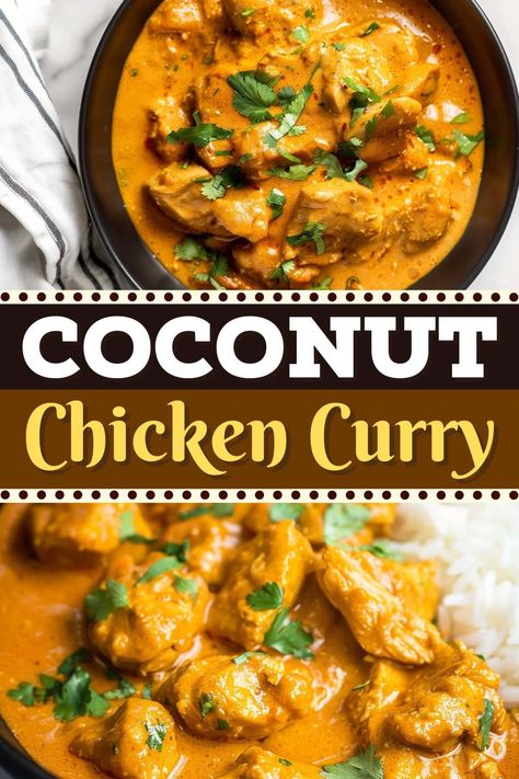 This aromatic coconut chicken curry has the perfect balance of spices and creaminess. It's ready in a flash, super rich and creamy, and insanely good. One Pot Chicken Curry, Rotisserie Chicken Curry, Coconut Butter Chicken, Easy Coconut Chicken, Coconut Chicken Curry Recipe, Inflammatory Meals, Coconut Chicken Curry, Mind Diet, Indian Chicken