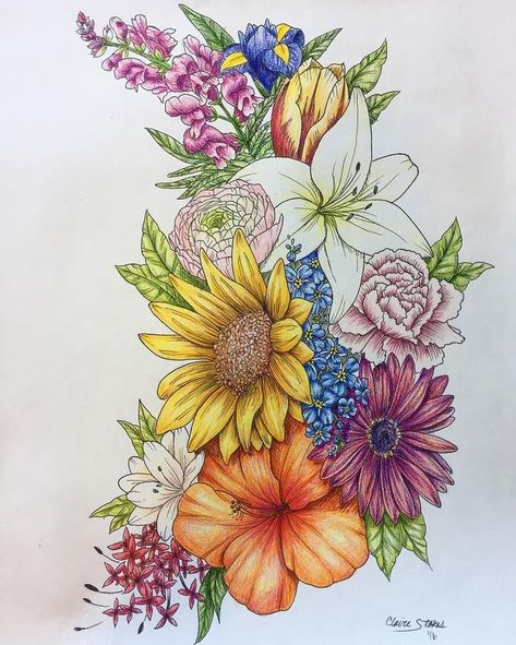 https://flic.kr/p/2cALm2b | Flowers Drawings : Glad Brittany Bazemore asked me to add color to this piece! It turned out gorgeo… | via Flowers.tn – Leading Flowers Magazine, Daily Beautiful flowers for all occasions ift.tt/2D43gph Tattoo Samples, Kunst Tattoos, Irish Tattoos, Small Forearm Tattoos, Tattoo Zeichnungen, Samoan Tattoo, Pieces Tattoo, Mata Hari, Mix Recipes