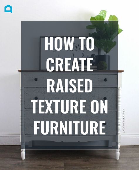 Give your second hand furniture whole new life with this fabulous diy project. Textured furniture is the rage right now. A texture additive can transform your furniture and give your space a whole new feel. #diy #textured#furnituremakeover #paintedfurniture #furniturepainting #furnitureartist #texturepainting #design #paint #diy #accent #hometalk How To Add Texture To Painted Furniture, Adding Texture To Furniture, Stencil On Dresser Drawers, Tone On Tone Stenciled Furniture, Beachy Stencil On Wood Dresser, Textured Furniture, Distressed Furniture Paint & Paint Tools, Stenciled Furniture, Plastic Scraper