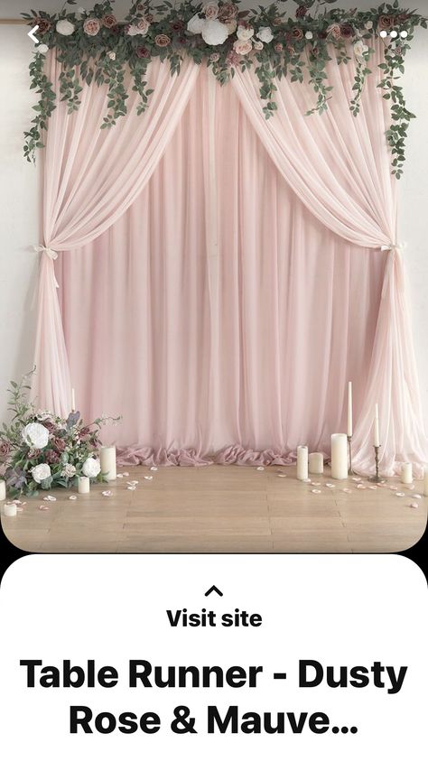 Mauve Wedding Backdrop, Coquette Backdrop, Dusty Rose Backdrop, Vintage Mauve Wedding Decor, Diy Pelamin, Event Showroom, Entrance Backdrop, Blush Pink Curtain Backdrop, Tea Party Photo Backdrop