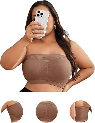 SOLY HUX Women's Plus Size Strapless Bra Wireless Bandeau Bras Seamless Push Up Tube Top Bralettes at Amazon Women’s Clothing store Cheap Tube Top With Spaghetti Straps And Built-in Bra, Cheap Bandeau Top With Built-in Bra, Cheap Tube Top With Built-in Bra, Cheap Sleeveless Tube Top With Built-in Bra, Cheap Women's Tube Top With Built-in Bra, Bandeau Bra, Everyday Bra, Strapless Bra, Amazon Women