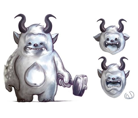 Yeti Illustration Character Design, Yeti Character Design, Painting Moodboard, Cards Painting, Sketchbook Prompts, Yeti Bigfoot, Cute Monsters Drawings, Snow Monster, 2024 Art