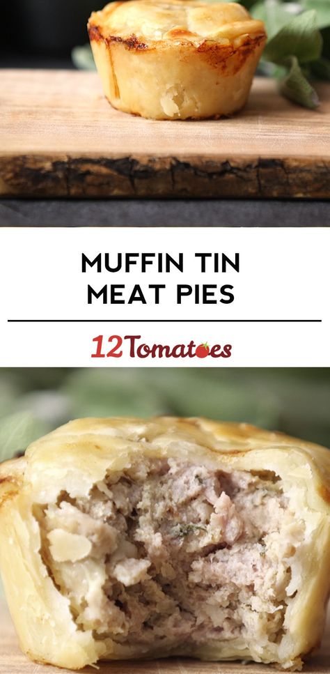 Muffin Tin Meat Pies | 12 Tomatoes Mini Meat Pies Muffin Tins, Meat Muffin Recipes, Muffin Tin Meat Pies, Muffin Tin Recipes Dinner, Mini Meat Pies, Meat Muffins, Crust Bread, French Meat, Pork Pies