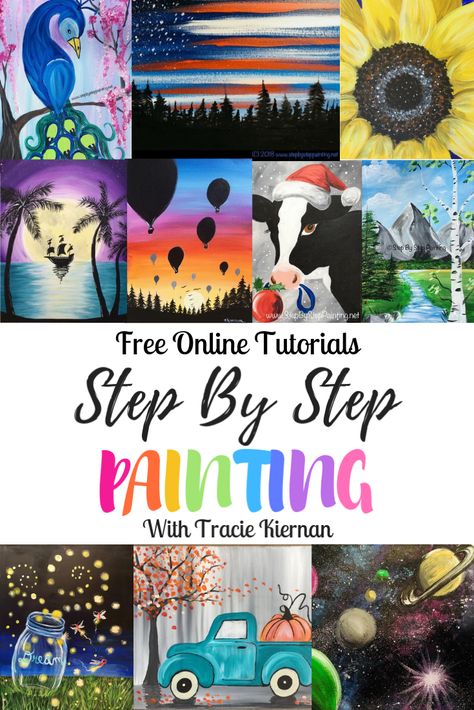 Acrylic Painting Lessons, Canvas Painting Tutorials, Easy Canvas Painting, Acrylic Painting For Beginners, Canvas Painting Diy, Simple Acrylic Paintings, Acrylic Painting Tutorials, Step By Step Painting, Diy Canvas Art Painting