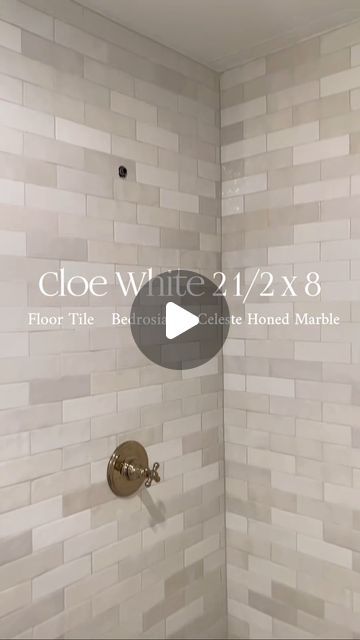 Bedrosians Tile and Stone on Instagram: "A winning combination Shower Tile: Cloe 2.5x8 in White Designed by @coverings_idaho" Chloe White Tile Bedrosians, Chloe Tile Shower Ideas, Cloe Shower Tile, Bedrosians Cloe Tile White Bathroom, Cloe Tile Shower Bathroom, Bedrosians Cloe Tile White, Cloe Tile, Neutral Bathroom Tile, Bedrosians Tile