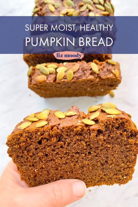 This healthy version of the Starbucks Pumpkin Loaf took me six tries to get it right, but it was so, so worth it. It's made with almond butter, pumpkin puree, and a secret spice that gives it an awesome flavor. Healthy Pumpkin Bread Recipe, Pumpkin Bread Recipe Healthy, Vegan Pumpkin Bread, Healthy Pumpkin Bread, Pumpkin Bread Easy, Moist Pumpkin Bread, Pumpkin Loaf, Pumpkin Recipes Easy, Healthy Starbucks