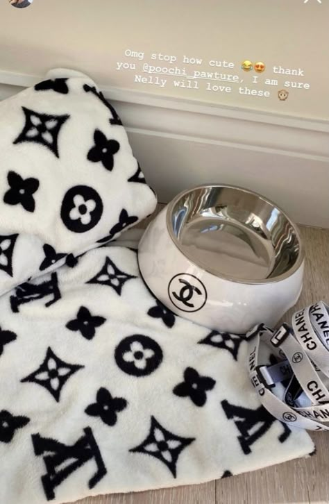 #dog #pets #cAts #chanel #dogbowl Louis Vuitton Dog Accessories, Chanel Dog Accessories, Dog Supplies Aesthetic, Cute Dog Essentials, Dog Essentials Aesthetic, Boujee Dog Stuff, Luxury Pet Accessories, Dog Accessories Aesthetic, Boujee Dog